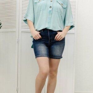 Tummy Control- Vintage Wash Cuff/Uncuff Shorts By Judy Blue